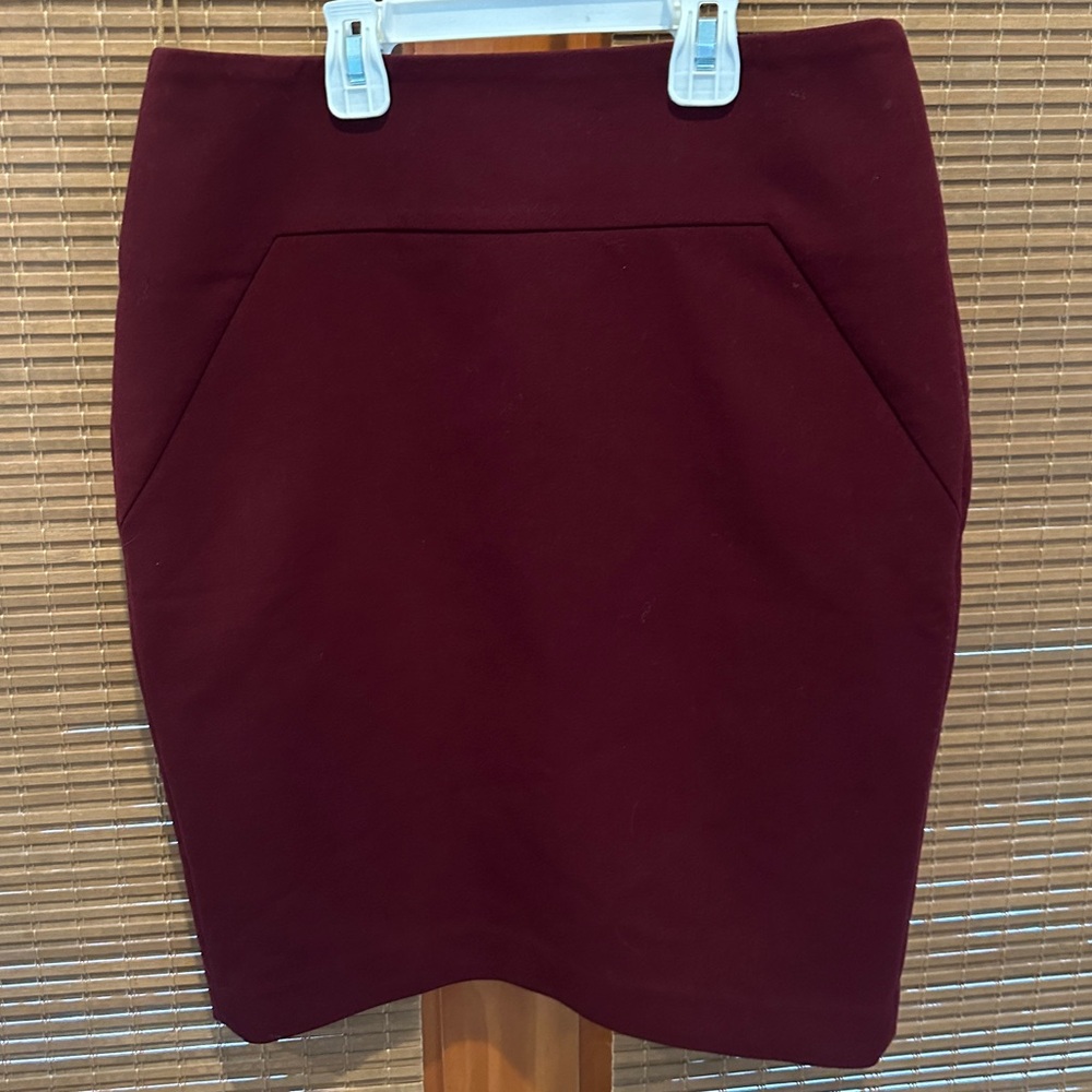 Ann Taylor Rich Burgundy Mini Skirt